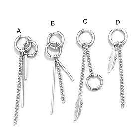 4 khuyên tai bông tai không gỉ đơn giản cho nam nữ unisex cá tính