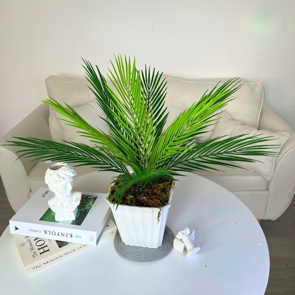 Chậu cây giả để bàn - Cây giả, hoa lụa Decor trang trí nhà cửa, quán cafe