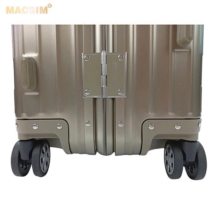 Vali hợp kim nhôm nguyên khối MS1104 nhãn hiệu Macsim cao cấp màu ti-gold , màu đen cỡ 26 inches