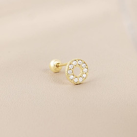 Khuyên Tai Vàng 14KY chuôi bi vặn Korean Style (V0181) - MOON Jewelry