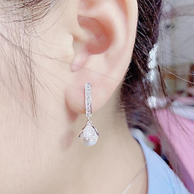 Bông tai bạc thời trang tua sao chất liệu bằng bạc Ý xi kim SA0800