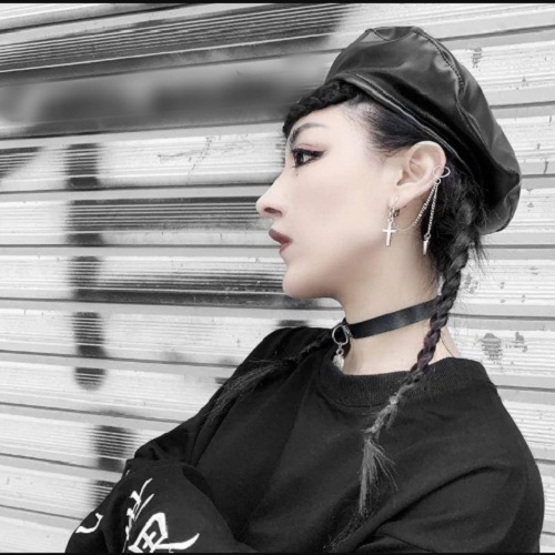Bông tai nam nữ chữ N phối mặt dây chuyền chữ thập đinh nhọn cá tính gothic bí ẩn