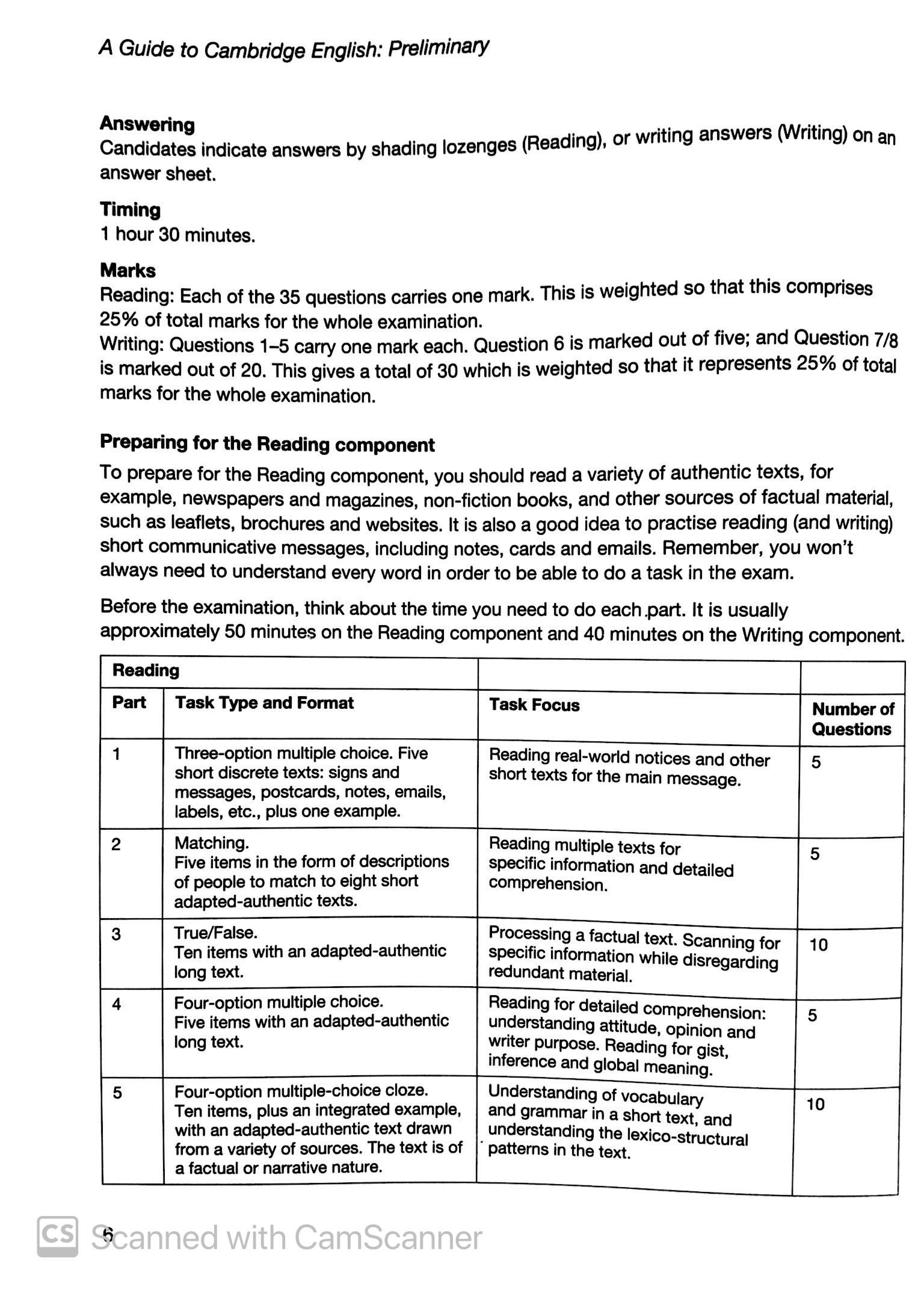 Cambridge Preliminary English Test 7 Student