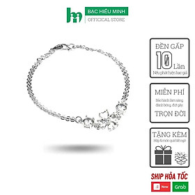 Lắc Tay Nữ Bạc Hiểu Minh LTU482W cỏ 4 lá may mắn bạc ta
