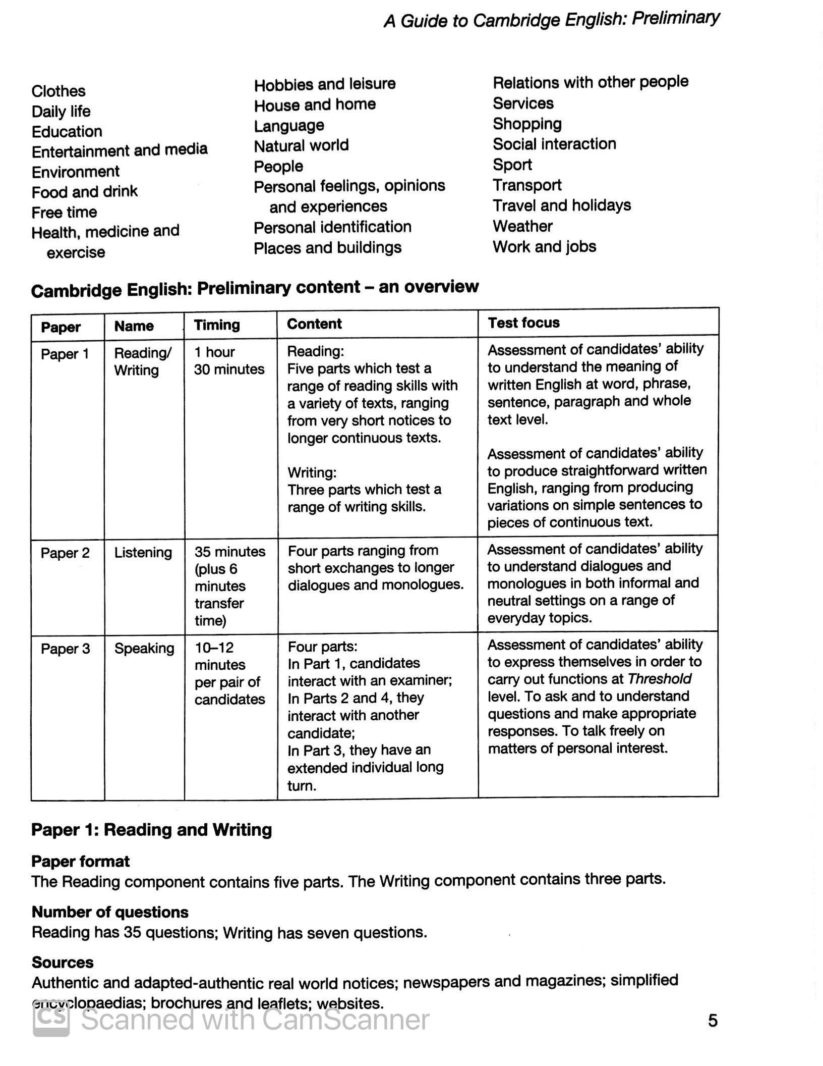 Cambridge Preliminary English Test 7 Student