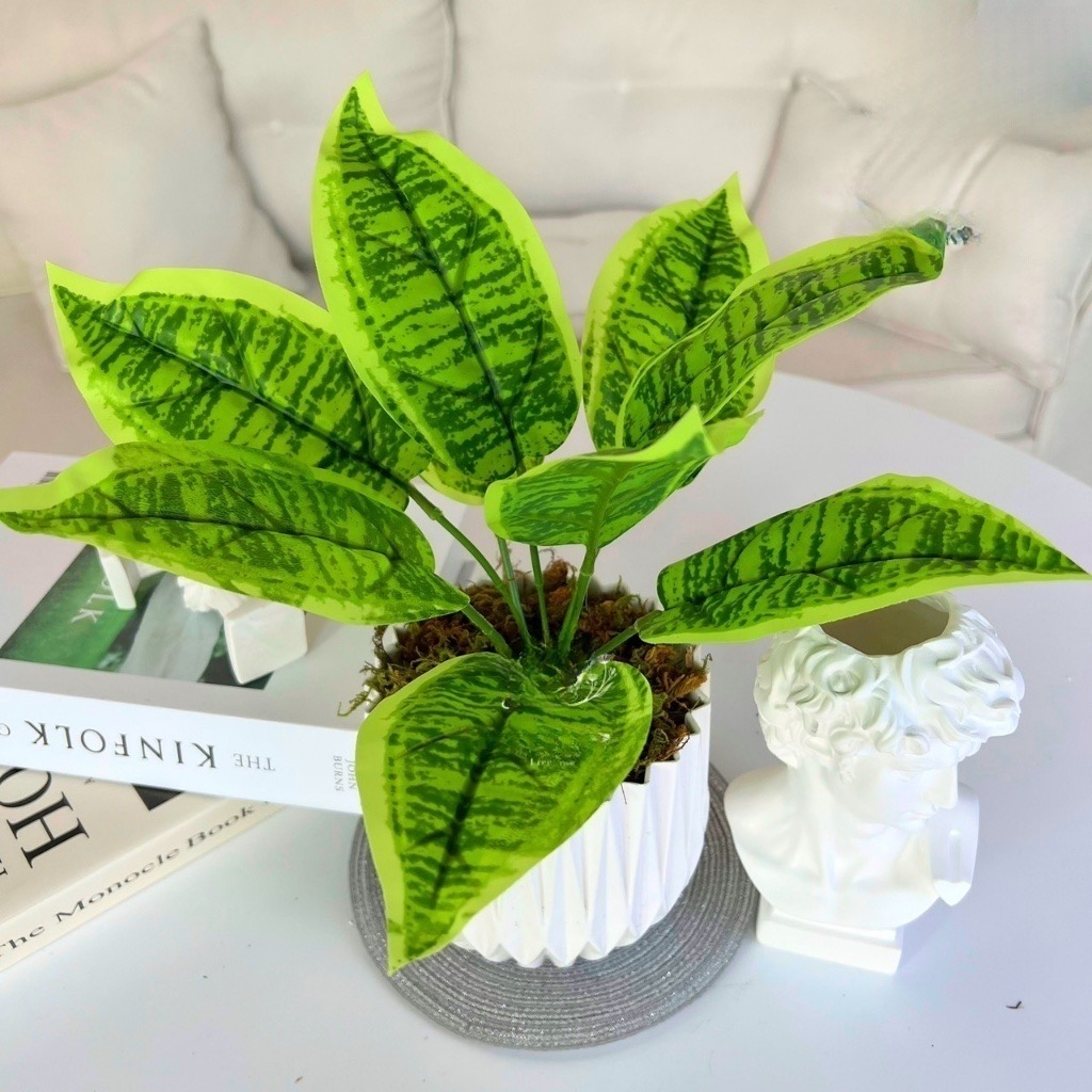 Chậu cây giả để bàn - Cây giả, hoa lụa Decor trang trí nhà cửa, quán cafe