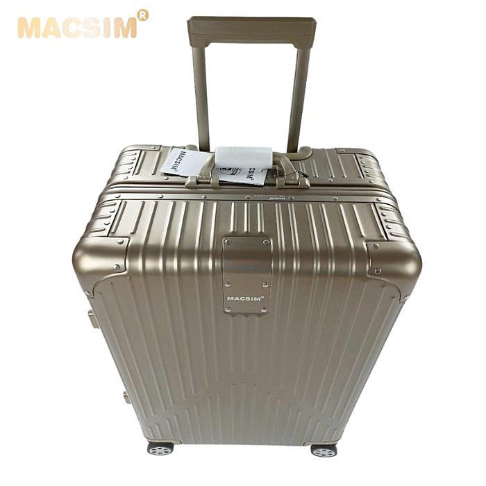 Vali hợp kim nhôm nguyên khối MS1104 nhãn hiệu Macsim cao cấp màu ti-gold , màu đen cỡ 26 inches