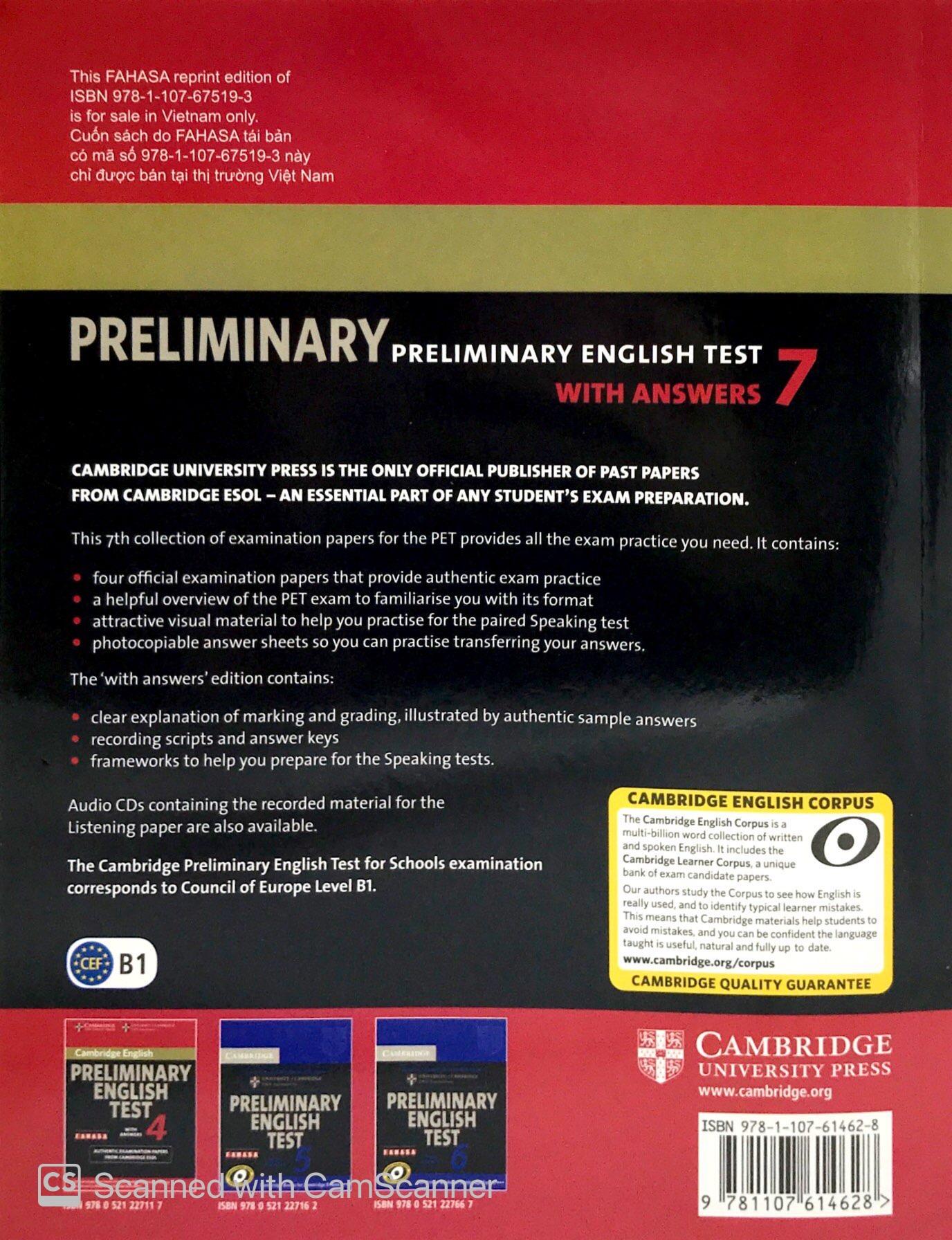 Cambridge Preliminary English Test 7 Student