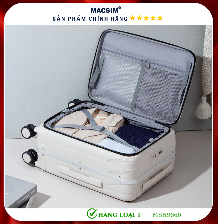 Vali cao cấp Macsim Hanke MSH9860 26 inch đen- Hàng loại 1