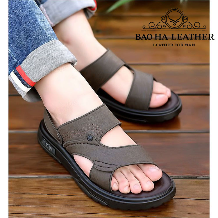 Dép quai hậu nam trung niên đơn giản, mềm nhẹ, thoải mái BHD1915 Giày sandal nam quai ngang