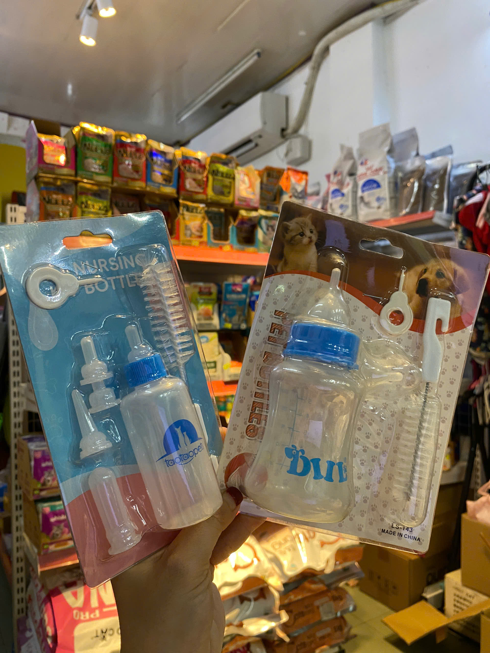 Bộ Bình Ti Sữa Cho Chó Mèo Sơ Sinh, Bình Bú Sữa Cho Chó Mèo 60ml và 150ml