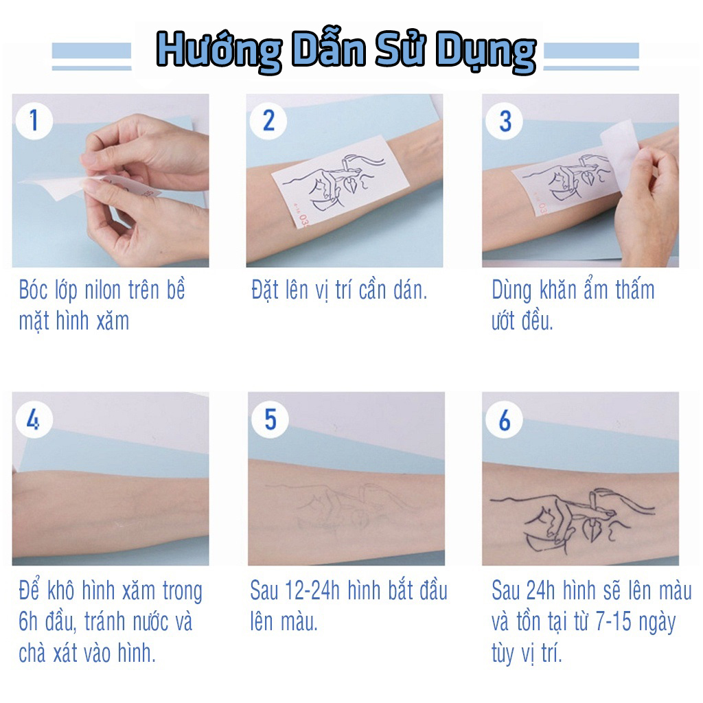 10 Hình Xăm Dán Lâu Trôi 15 Ngày Tạm Thời Hoa Hồng Hoa Sen Bướm Xăm Tay Chân Unisex Thời Trang Legaxi