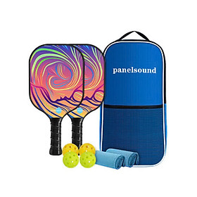 Vợt Pickleball Chơi Bóng Siêu Nhẹ Và Nhanh Chóng Kèm Túi Đựng 4 Quả Bóng {gồm 4 bóng 1 túi ( 2 vợt)}