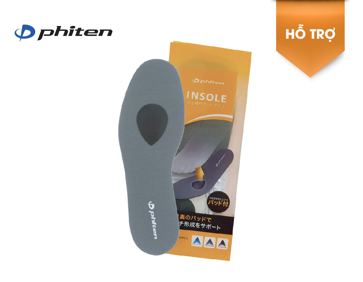 Lót giày hỗ trợ vòm chân Phiten metatarsal support giảm đau, mỏi, êm chân TI148003/TI148004