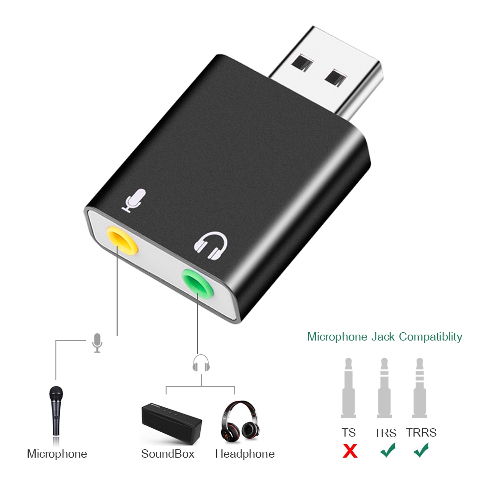 Sound card âm thanh USB 7.1 CH cho máy tính PC - Hàng Nhập Khẩu