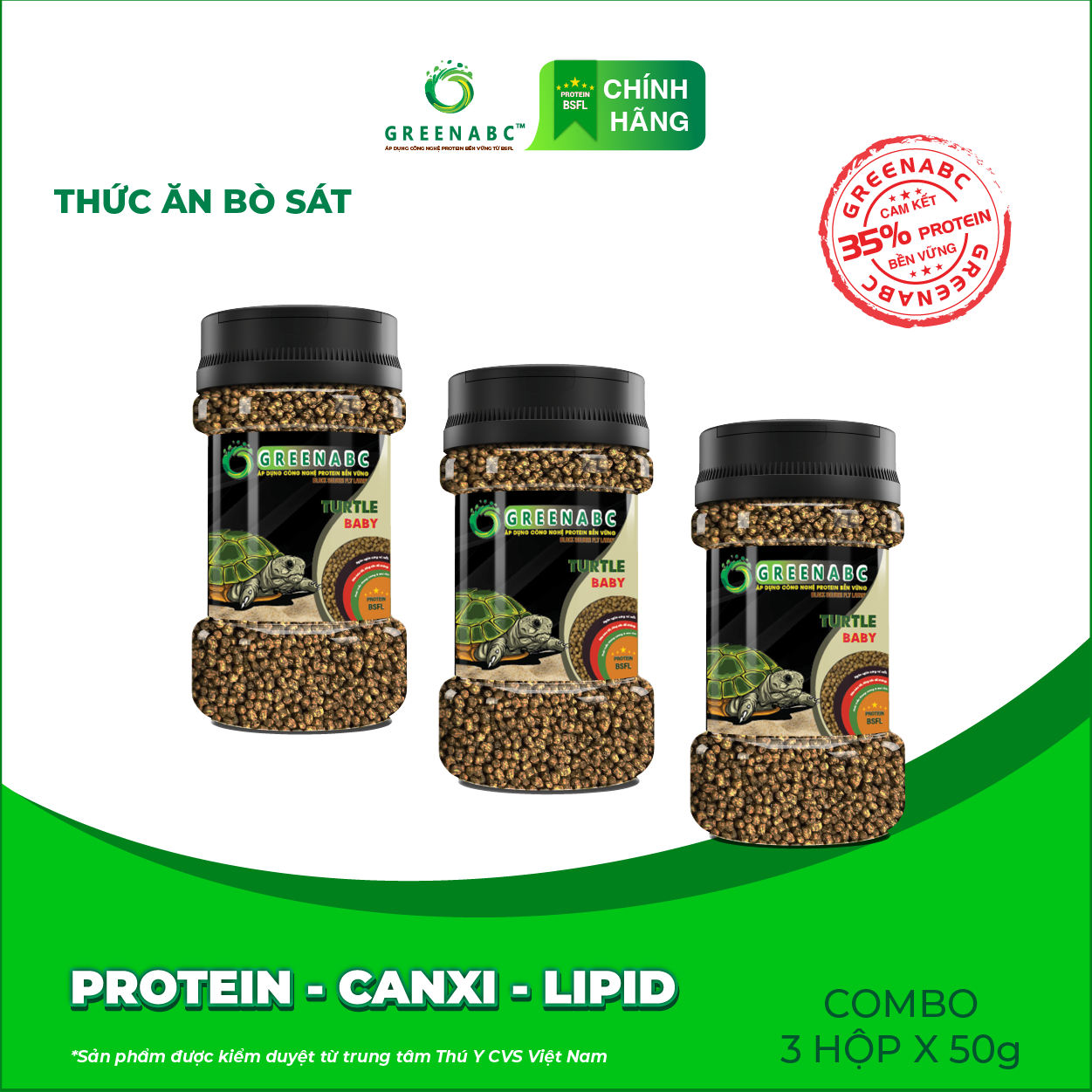 Thức ăn bò sát Rùa Nước GREENABC – Cung cấp protein, canxi, lipid giúp tăng kích thước, mai cứng chắc - Hộp 50g và 230g
