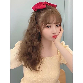Tóc giả cột xù kèm kẹp nơ cao cấp