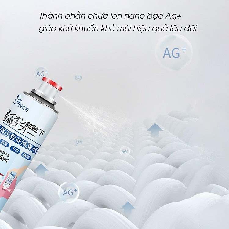 Bình Xịt Khử Mùi Giày Dép, Mũ Bảo Hiểm Tủ Quần Áo, Chai Xịt Khử Mùi Nano Bạc Ngăn Ngừa Hôi Chân Hiệu Quả Tức Thì Dung Tích 260ML