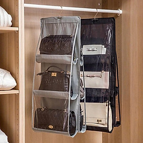 Túi Treo Túi Xách Đa Năng – 2 Mặt, 6 Ngăn, Trong Suốt, Bền Đẹp, Gọn Tủ