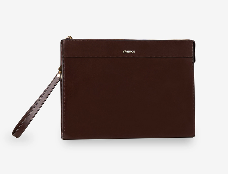 Clutch đựng tài liệu A4 da bò Nappa CL05-Ví cầm tay đựng giấy tờ A4-Túi đựng laptop 13 inch