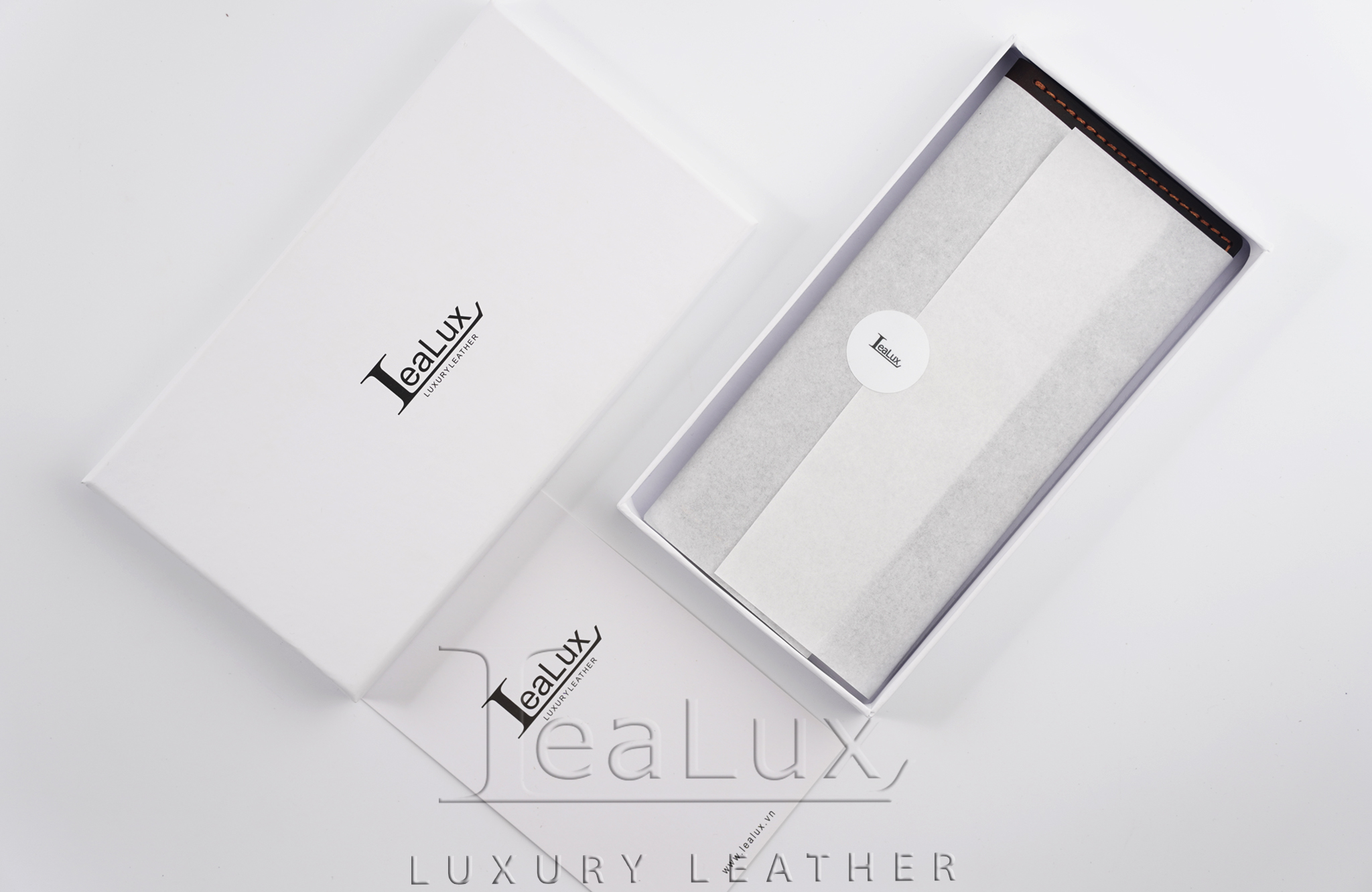 Ví Dài Mini Da Sáp Handmade Lealux Mini Long Wallet