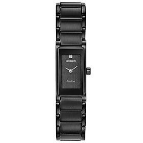 Đồng Hồ Nữ Citizen Đính Kim Cương Dây Thép Không Gỉ EG7055-51E - Mặt Đen