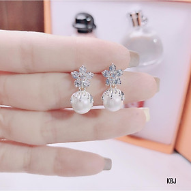 Bông tai hoa trai chất liệu bạc s925 MS73b