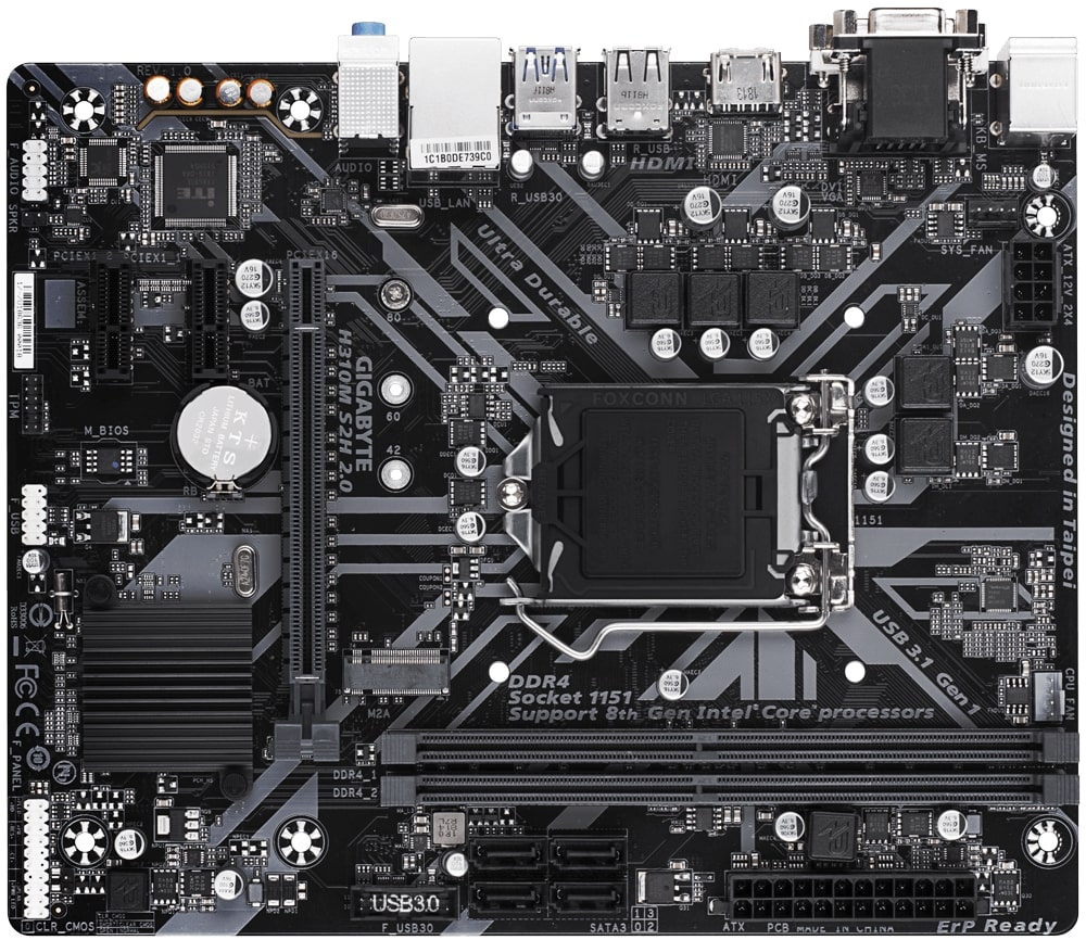 Bo Mạch Chủ Main GigaByte H310M-H hổ trợ CPU thế hệ 8 và 9 - Hàng Chính Hãng