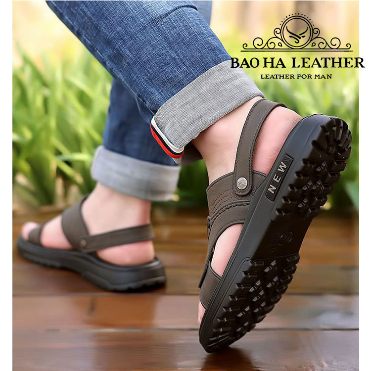 Dép quai hậu nam trung niên đơn giản, mềm nhẹ, thoải mái BHD1915 Giày sandal nam quai ngang