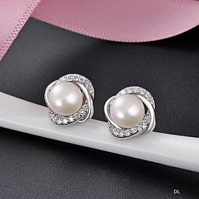 Bông tai bạc nụ trai chất liệu bạc s925 MS06a