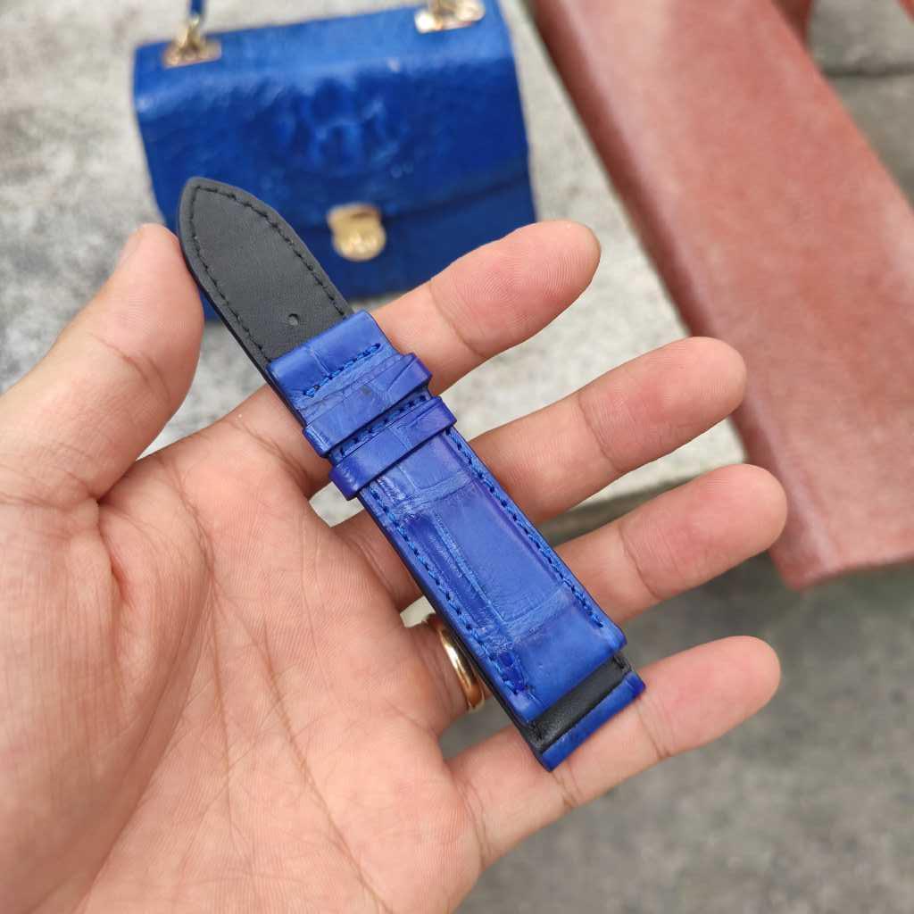 Dây đồng hồ da cá sấu thật
