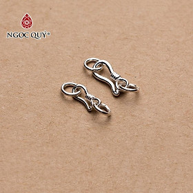 Charm bạc móc khóa kết vòng tay, dây chuỗi 13mm - Ngọc Quý Gemstones