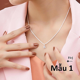 Dây chuyền bạc mặt đá vuông MS11