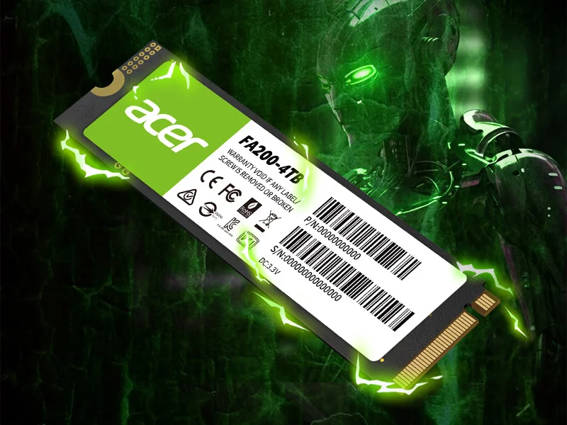 Ổ cứng SSD Acer FA200 M.2 NVMe 2.0 PCIe 4.0; Read speeds up to 7200 MB/s; tương thích Laptop, PC, PS5 - Bảo hành 5 năm Hàng chính hãng
