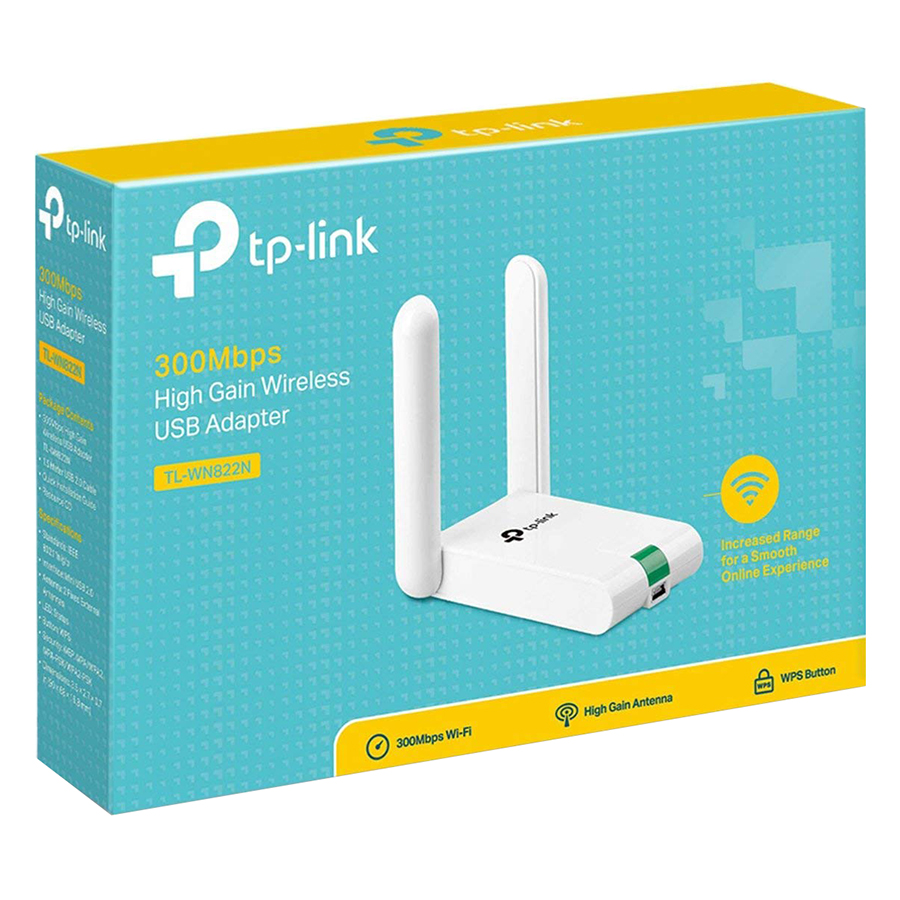 TP-Link TL-WN822N - USB Wifi (high gain) chuẩn N tốc độ 300Mbps - Hàng Chính Hãng