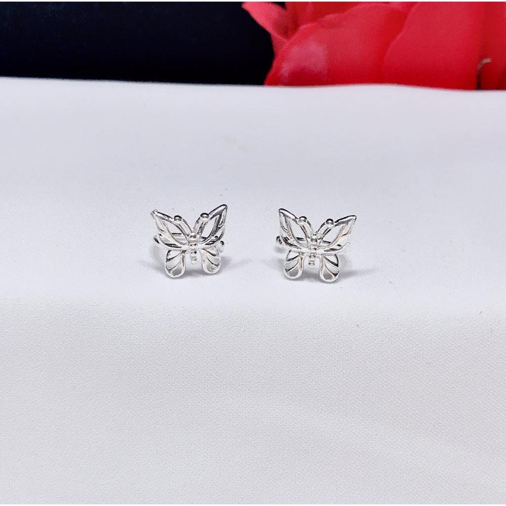 Bông tai bạc nụ hoa nhỏ xinh chất liệu bằng bạc s925 MS0035