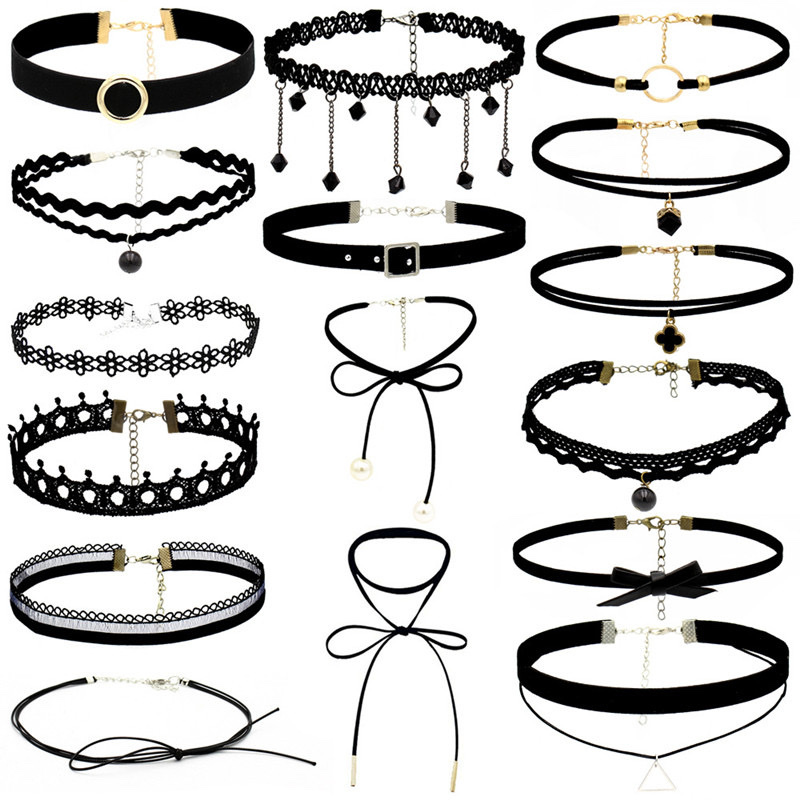Combo 5 Cái Vòng Cổ Choker Ren Phong Cách Hàn Quốc Thời Trang Cho Nữ