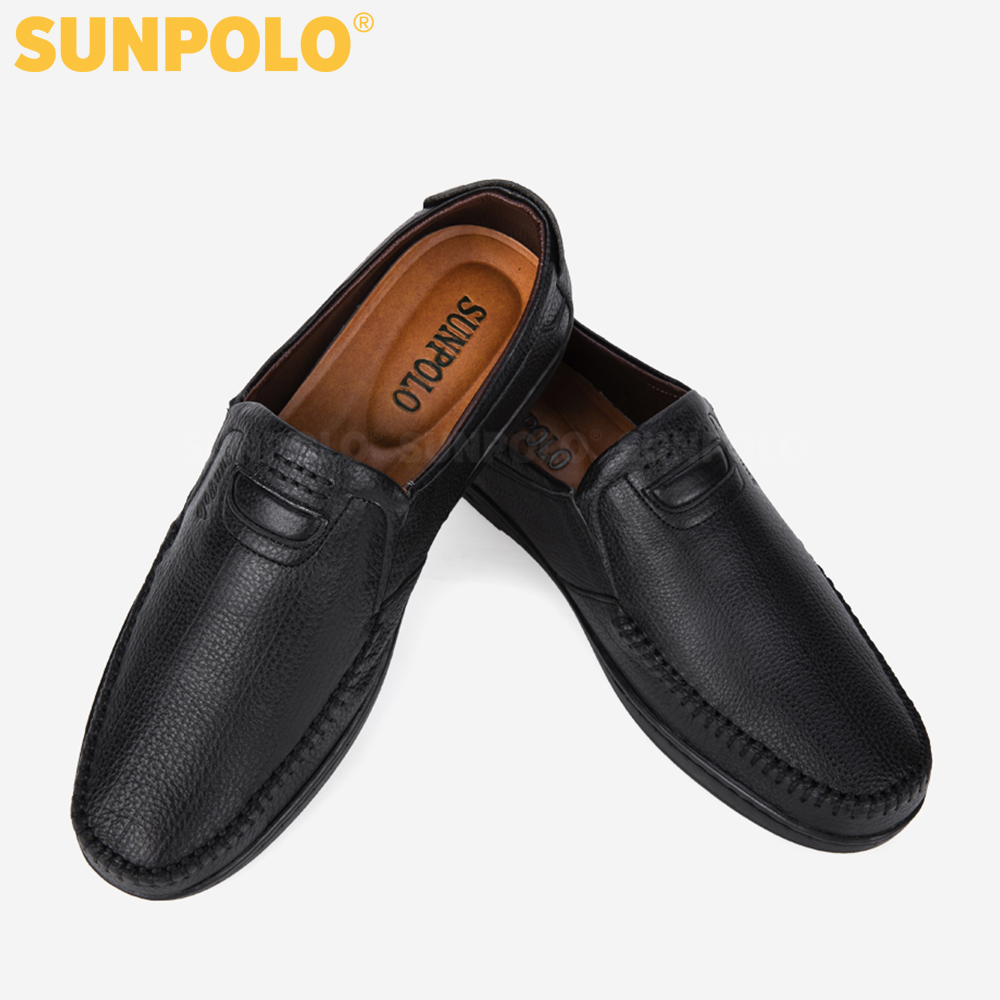 Giày Lười Nam Da Bò SUNPOLO SU4010 (Đen, Nâu)