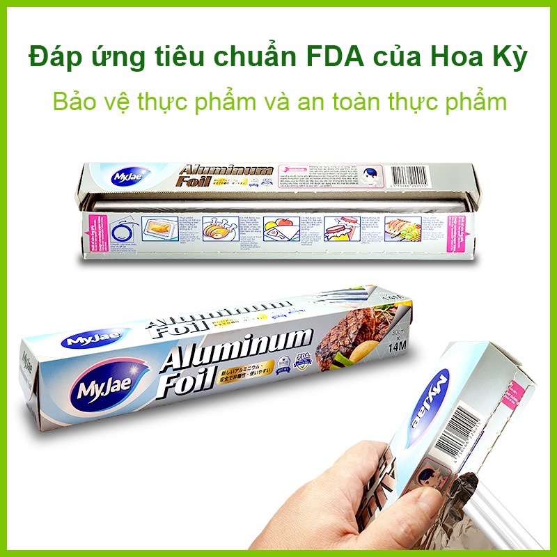Giấy Bạc Màng Nhôm MyJae Đài Loan Để Bảo Quản, Nướng Thức Ăn, Bọc Thực Phẩm 30cm x 14m