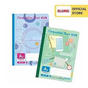 Sổ kẻ ngang may dán gáy Composition book KLONG A4 360 trang 58/92; MS: 932