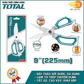 Kéo nhà bếp đa dụng cầm tay 225mm TOTAL THSCRS822251 - Nhiều công dụng, tháo rời được, chất liệu thép chuyên dụng, không gỉ, tay cầm nhựa chắc chắn