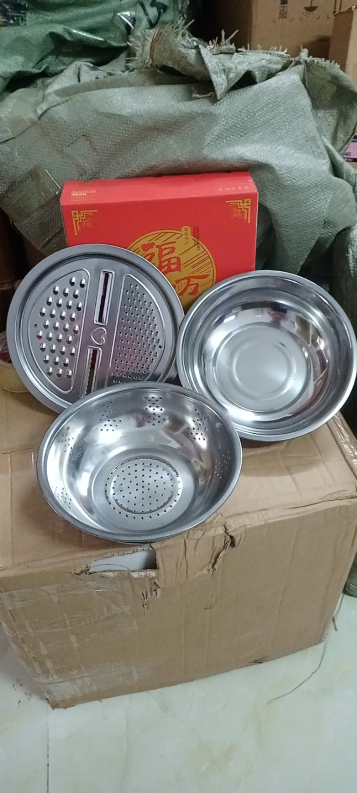 Bộ 3 món INOX rổ bào hoa quả-nạo rau củ tiện lợi