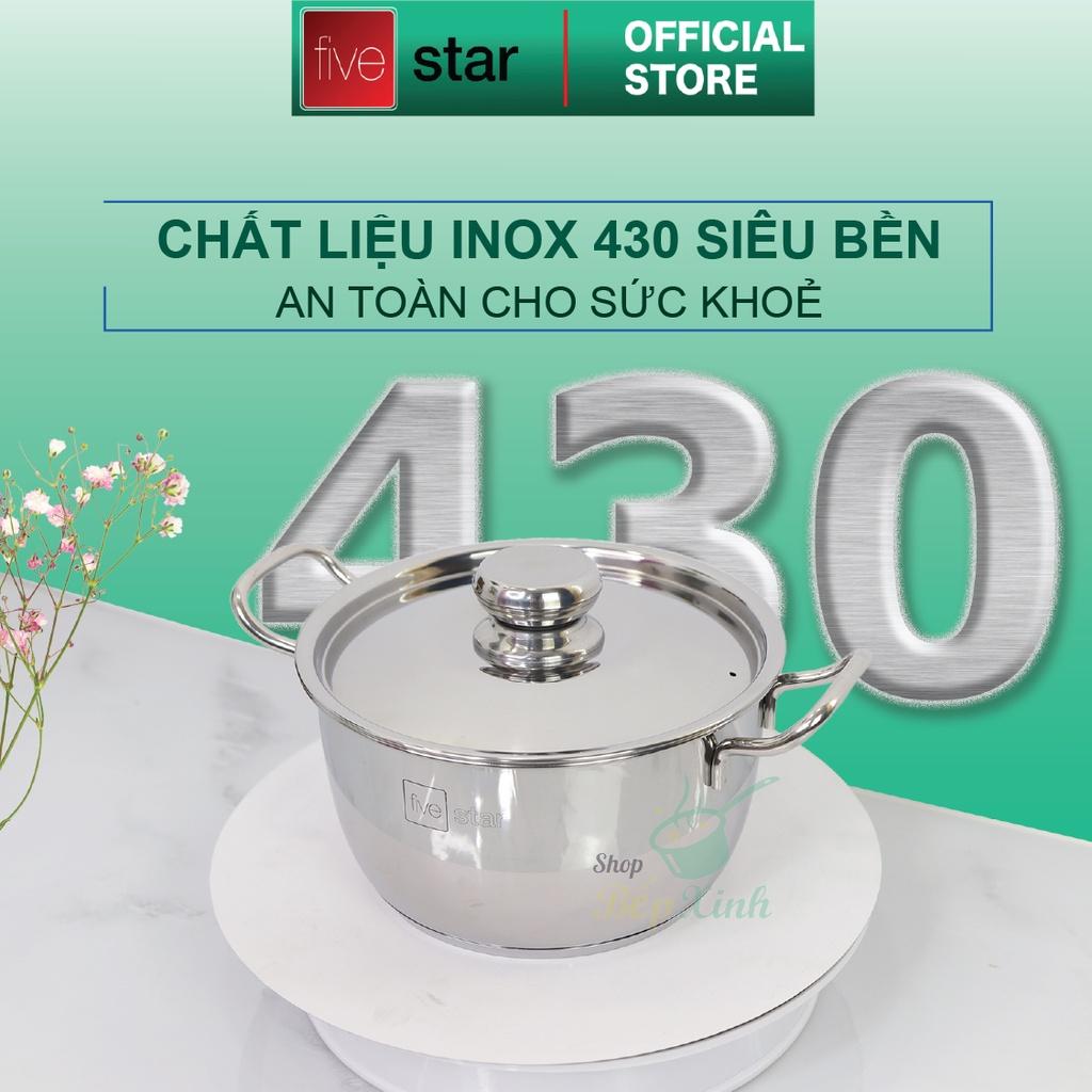 Bộ nồi 3 đáy inox 430 Thân Cool Standard nắp inox FS-B3010 (Kích thước 16cm - 20cm - 24cm), tặng 1 vá canh