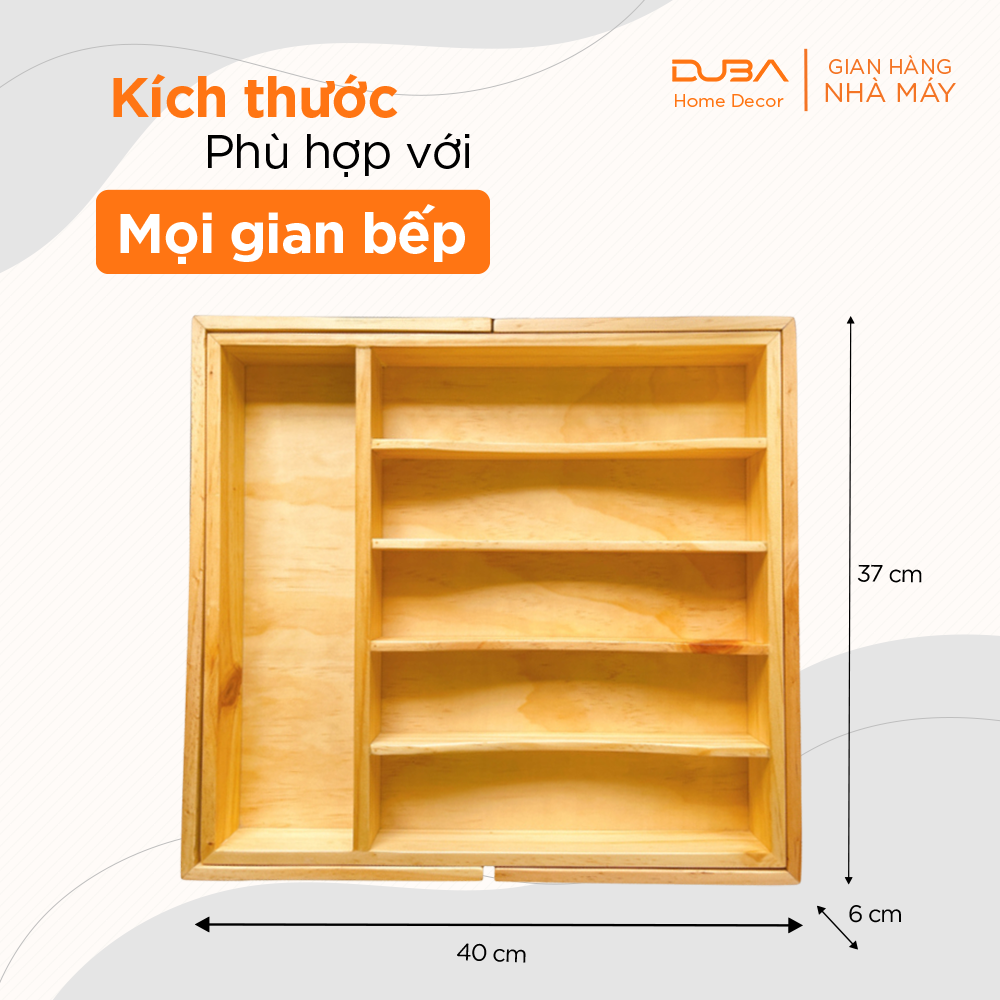 Khay gỗ chia ngăn nới rộng chuẩn xuất khẩu Châu Âu - DUBA (Hàng xuất dư)