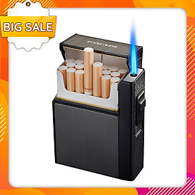 Vỏ Hột Quẹt Bật Lửa Khò Gas 1 Tia Kiêm Hộp Đựng 20 Điếu Focus YH035F Nhỏ Gọn Đẹp Độc Lạ - Dùng Gas Cao Cấp