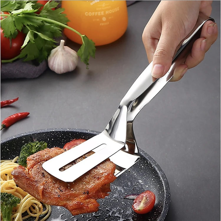 Kẹp Gắp Thức Ăn, Dụng Cụ Kẹp Gắp Nóng Chiên Cá, Thịt Nướng Bằng INOX Cao Cấp An Toàn, Tiện Dụng Cao Cấp