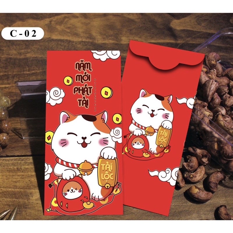 Set 10 bịch 100 bao lì xì Tết , phát tài cả năm hàng đẹp nhiều mẫu mới , vô cùng xinh xắn và cute