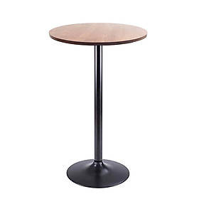 Bàn bar cao 1m1 mặt gỗ MDF tròn 60 cm hoặc Composite tròn 60 cm TB1528-06W chân thép sơn tĩnh điện đen cao cấp sang trọng hiện đại dùng được cho cả không gian ngoài trời HCM