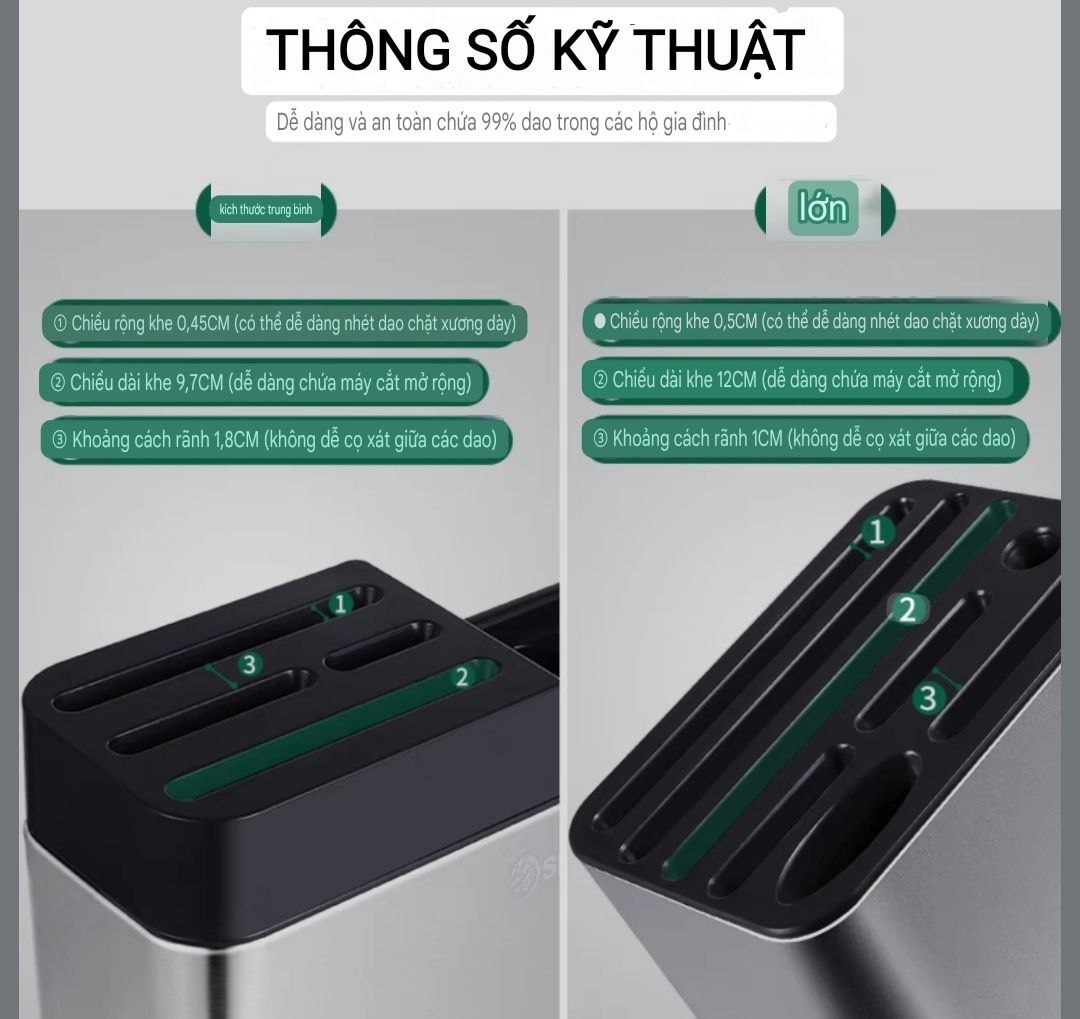HỘP GÍA KỆ CÀI DAO CẮM ĐŨA MUỖNG THÌA ĐA NĂNG INOX 304 CÓ KHE RÃNH THOÁT NƯỚC & VÀ DỄ DÀNG THÁO LẮP VỆ SINH ( HÀNG CAO CẤP XEM KỸ MÔ TẢ HÌNH ẢNH VÀ CLIP )