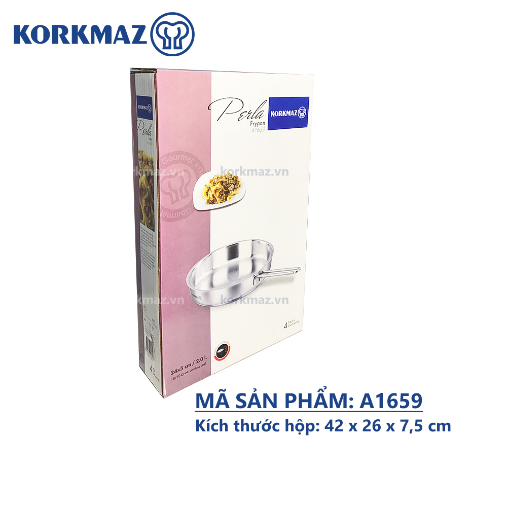 Chảo inox 18/10 Korkmaz Perla 24 cm - 2 lít